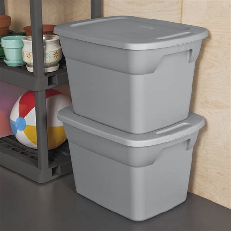 sterilite 18 gallon tote box steel|18 gallon container with lid.